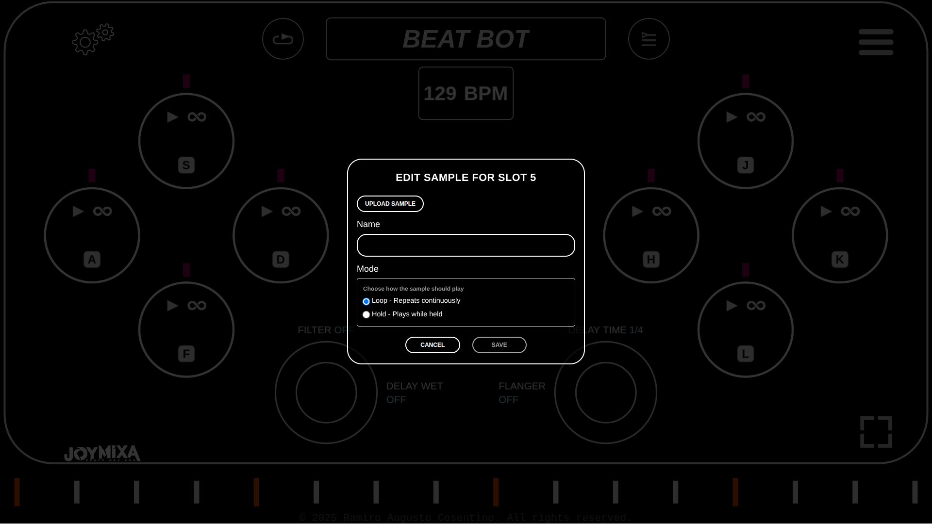Selector de mode Loop/Hold