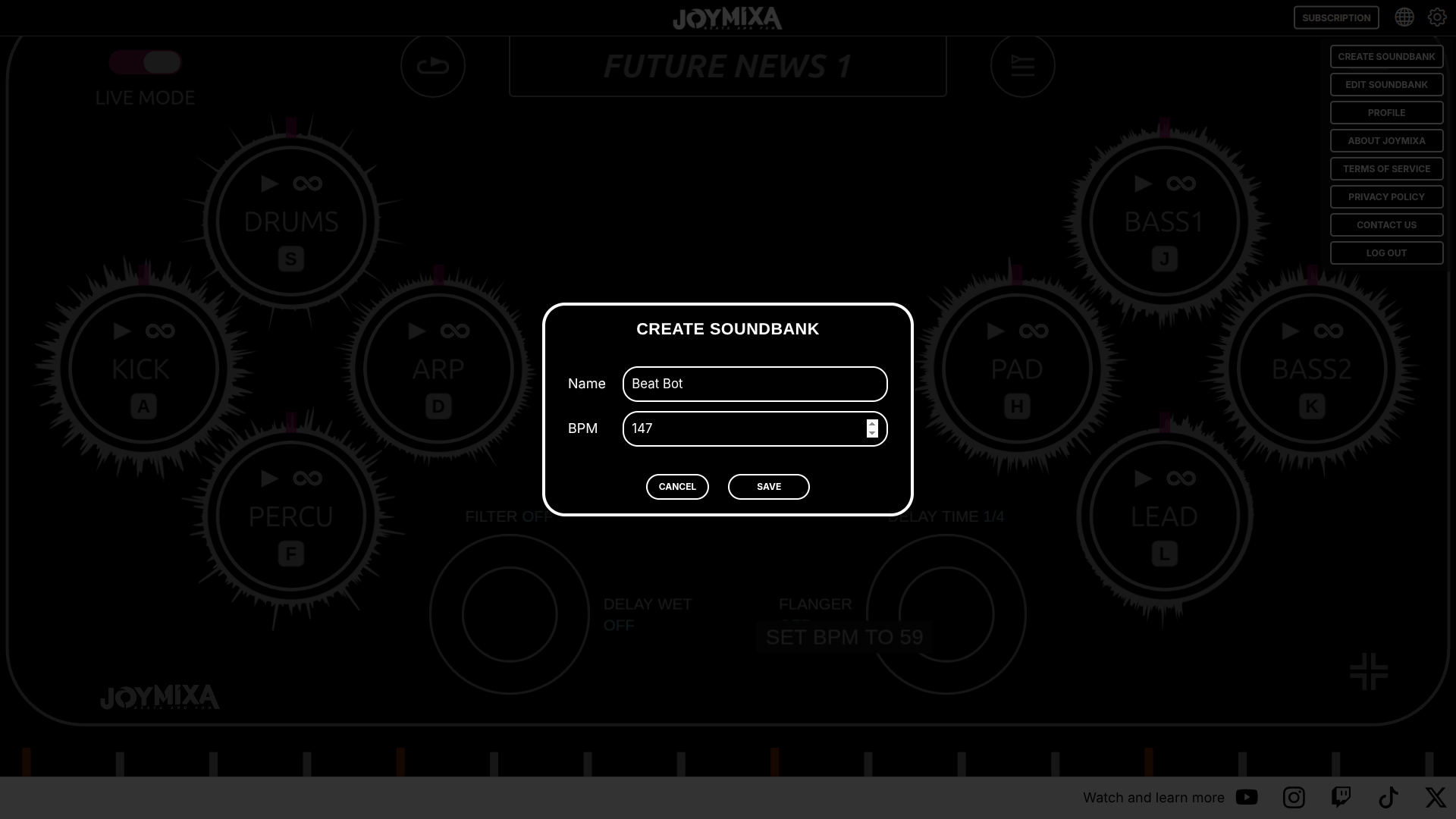 Create soundbank form