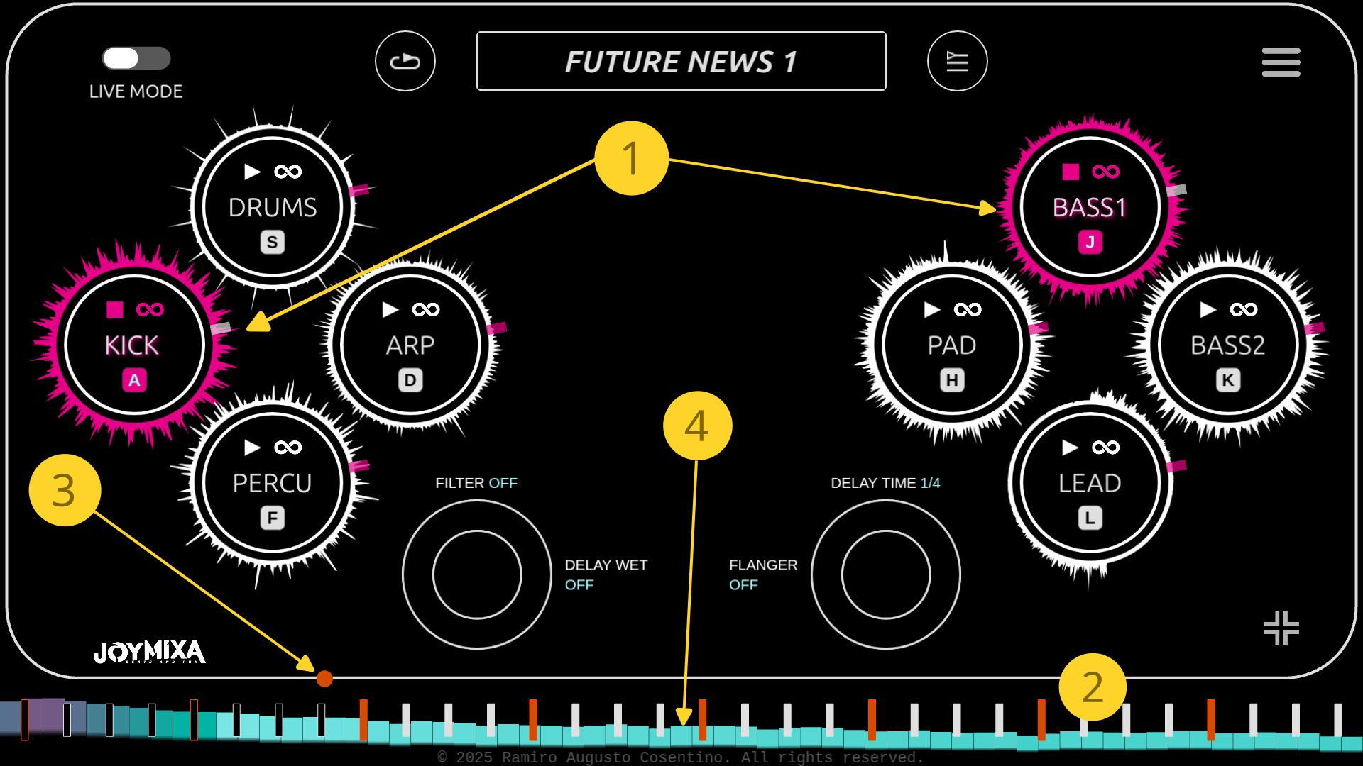 Active sounds on screen